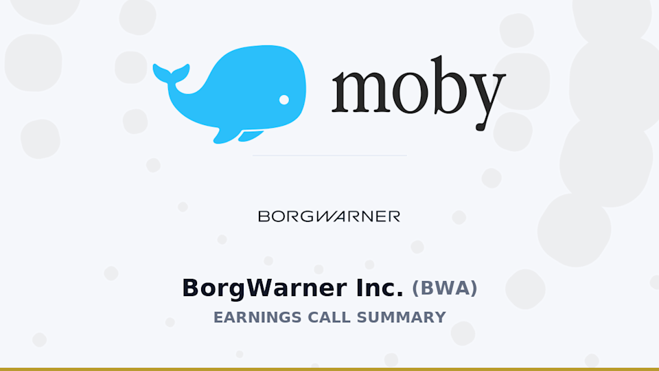 BorgWarner Inc. Q1 2026 Earnings Call Summary BorgWarner Inc. Q1 2026 Earnings Call Summary
