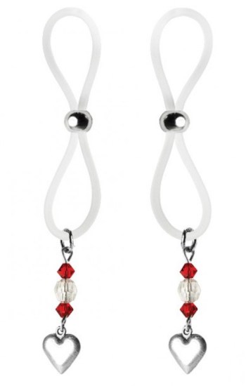 Bijoux de Nip Nipple Halos Heart Charm Red/Clear Bijoux de Nip Nipple Halos Heart Charm Red/Clear