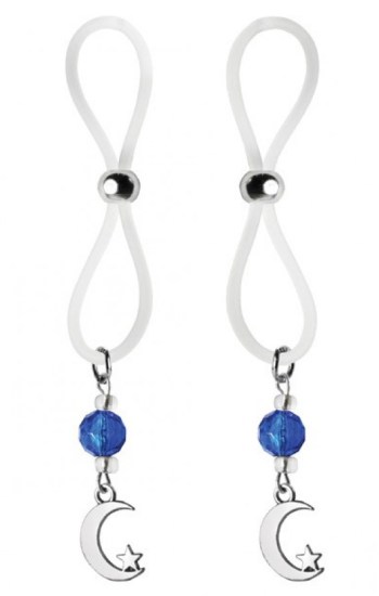 Bijoux de Nip Nipple Halos Moon & Star Charm Blue/Clear Bijoux de Nip Nipple Halos Moon & Star Charm Blue/Clear