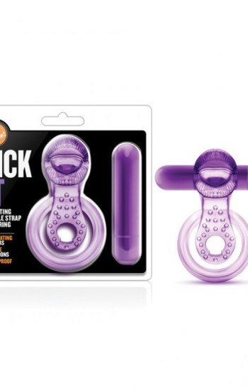 Blush Play with Me Lick it Vibrating Double Strap Cockring Purple Blush Play with Me Lick it Vibrating Double Strap Cockring Purple