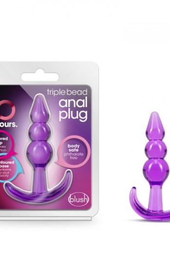 B Yours Triple Bead Anal Plug Purple B Yours Triple Bead Anal Plug Purple