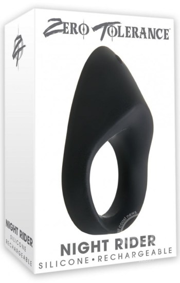 Zero Tolerance Night Rider Rechargeable Silicone Cock Ring Black Zero Tolerance Night Rider Rechargeable Silicone Cock Ring Black