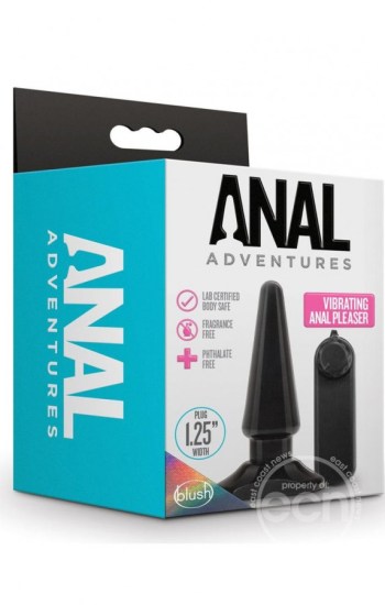 Anal Adventures Basic Vibrating Anal Pleaser w/Remote Control Black Anal Adventures Basic Vibrating Anal Pleaser w/Remote Control Black
