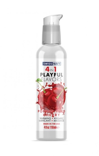 Swiss Navy 4 in 1 Playful Flavors Poppin Wild Cherry 4oz Swiss Navy 4 in 1 Playful Flavors Poppin Wild Cherry 4oz