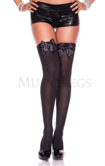 Satin Bow Opaque Thigh High Satin Bow Opaque Thigh High