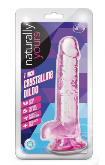 Naturally Yours Crystalline Dildo 7in Rose Naturally Yours Crystalline Dildo 7in Rose