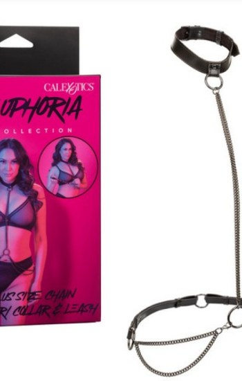 Euphoria Collection Chain Halter/Collar & Leash – Plus Size – Black Euphoria Collection Chain Halter/Collar & Leash – Plus Size – Black