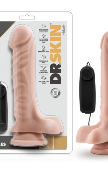Dr. Skin Dr. James Realistic 9 in. Vibrating Dildo with Balls Beige Dr. Skin Dr. James Realistic 9 in. Vibrating Dildo with Balls Beige