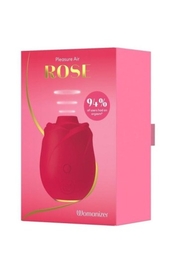 Womanizer Rose Silicone Air Pulse Clitoral Vibrator – Red/Gold Womanizer Rose Silicone Air Pulse Clitoral Vibrator – Red/Gold