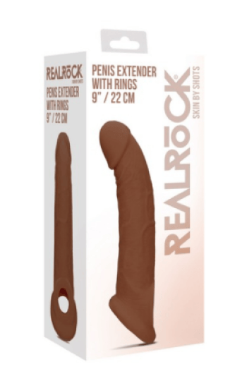 RealRock Penis Extender With Rings 22cm Brown RealRock Penis Extender With Rings 22cm Brown