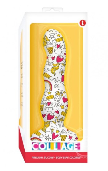 Collage Cupcakes & Unicorns Curvy Dildo Collage Cupcakes & Unicorns Curvy Dildo