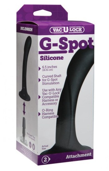 Vac-U-Lock G Spot Silicone Dong Black Vac-U-Lock G Spot Silicone Dong Black