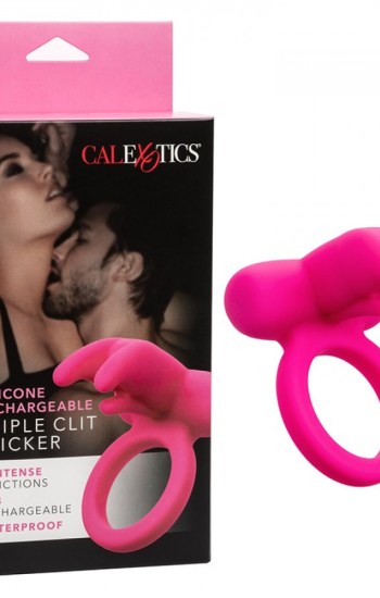 Silicone Rechargeable Triple Clit Flicker Cock Ring Silicone Rechargeable Triple Clit Flicker Cock Ring