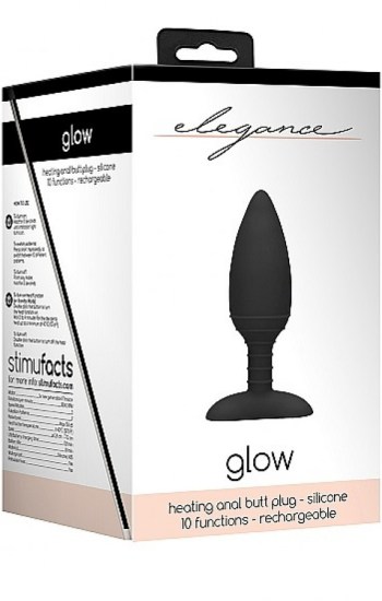 Heating Anal Butt Plug Glow Black Heating Anal Butt Plug Glow Black
