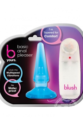 B Yours Basic Vibrating Butt Plug with Remote Control Blue B Yours Basic Vibrating Butt Plug with Remote Control Blue
