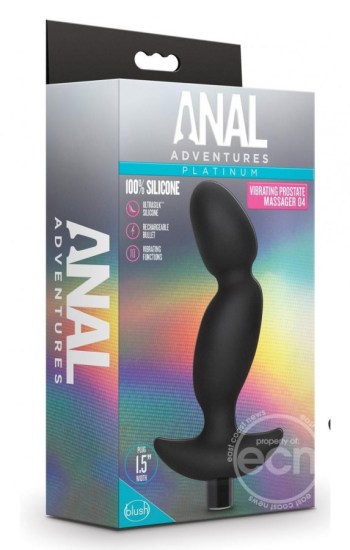 Anal Adventures Platinum Silicone Rechargeable Vibrating Prostate Massager 04 Black Anal Adventures Platinum Silicone Rechargeable Vibrating Prostate Massager 04 Black