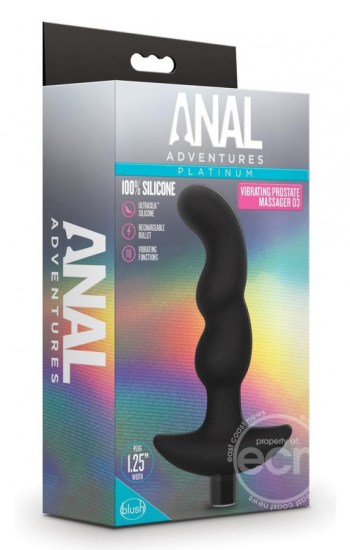 Anal Adventures Platinum Silicone Rechargeable Vibrating Prostate Massager 03 Black Anal Adventures Platinum Silicone Rechargeable Vibrating Prostate Massager 03 Black