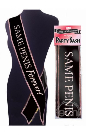 Same Penis Forever Party Sash Black/Pink Same Penis Forever Party Sash Black/Pink