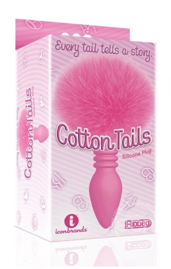 The 9’s Cottontails Silicone Ribbed Bunny Tail Butt Plug Pink The 9’s Cottontails Silicone Ribbed Bunny Tail Butt Plug Pink
