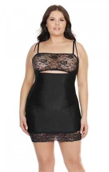 Stretch Knit Open Bust Chemise Stretch Knit Open Bust Chemise