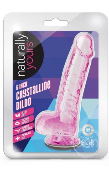 Naturally Yours Crystalline Dildo 6in Rose Naturally Yours Crystalline Dildo 6in Rose