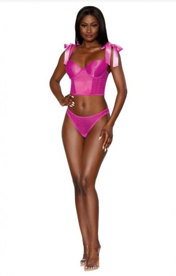 Stretch Satin and Hearts Pattern Mesh Bra and Panty Set Stretch Satin and Hearts Pattern Mesh Bra and Panty Set
