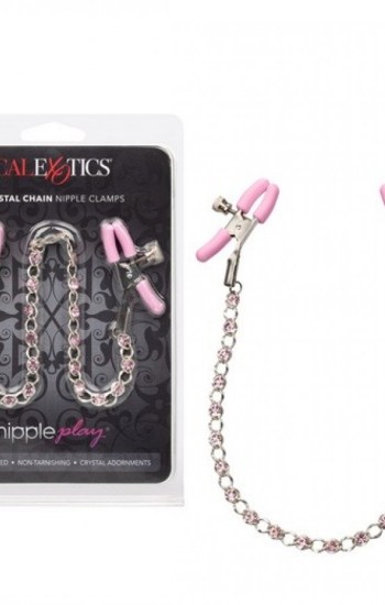 Nipple Play® Crystal Chain Nipple Clamps – Pink Nipple Play® Crystal Chain Nipple Clamps – Pink