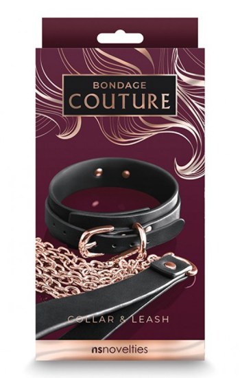Bondage Couture Collar & Leash – Black Bondage Couture Collar & Leash – Black