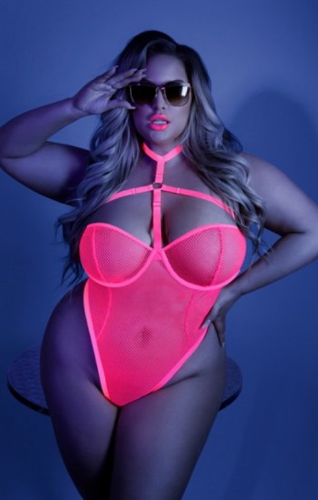 Glow All Nighter Bodysuit with Open Back Glow All Nighter Bodysuit with Open Back
