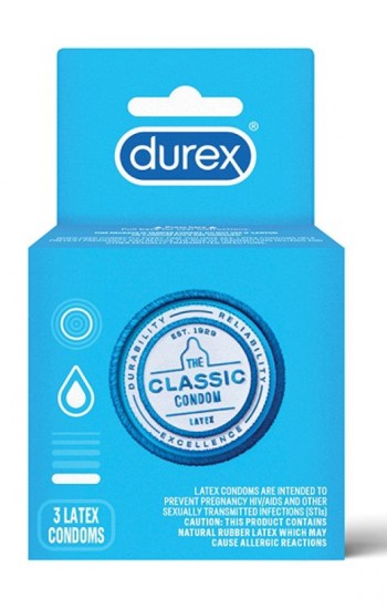 Condom Durex Classic 3pk Condom Durex Classic 3pk