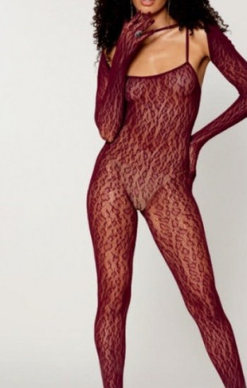 Leopard Fishnet Catsuit Bodystocking Leopard Fishnet Catsuit Bodystocking