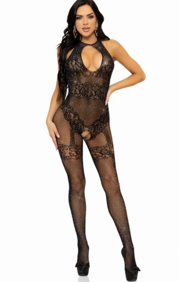 Just Between Us Rhinestone Lace Bodystocking Just Between Us Rhinestone Lace Bodystocking
