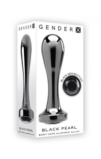 Gender X Black Pearl Aluminum Anal Plug With Black Gemstone Gender X Black Pearl Aluminum Anal Plug With Black Gemstone