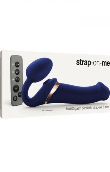 Strap-On-Me Multi Orgasm Bendable Strap-On With Remote Night Blue Strap-On-Me Multi Orgasm Bendable Strap-On With Remote Night Blue
