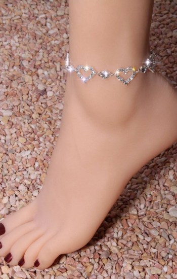 Rhinestone Heart Decor Anklet Rhinestone Heart Decor Anklet