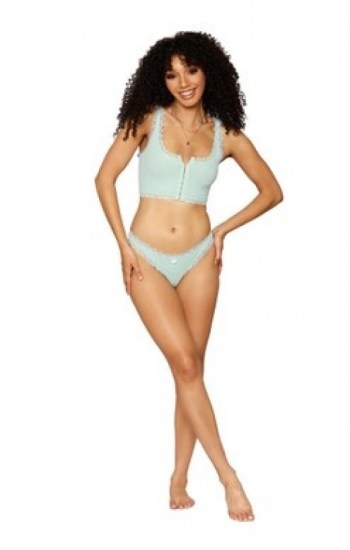 Rib Knit Sleepwear Bralette and Thong Set Rib Knit Sleepwear Bralette and Thong Set