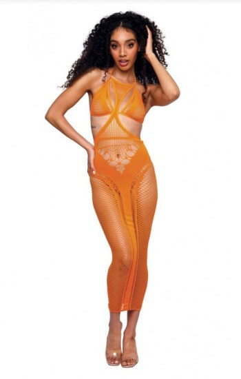 Multi-net Seamless Gown with Opaque Details Multi-net Seamless Gown with Opaque Details