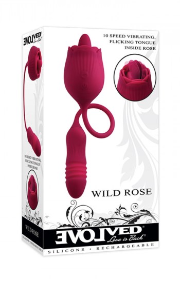 Evolved Wild Rose Dual-Ended Thrusting Egg & Flicking Tongue Vibrator Evolved Wild Rose Dual-Ended Thrusting Egg & Flicking Tongue Vibrator
