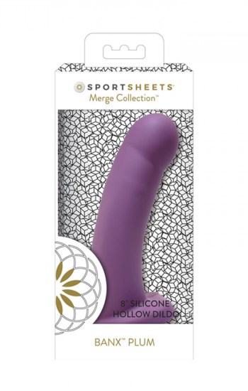 Sportsheets Merge Collection Banx 8 in. Silicone Hollow Dildo Plum Sportsheets Merge Collection Banx 8 in. Silicone Hollow Dildo Plum
