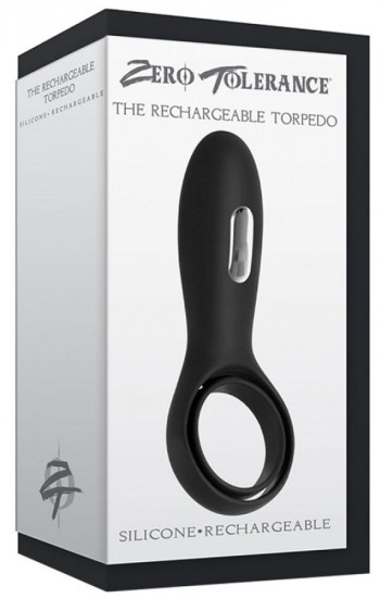 Zero Tolerance The Torpedo Rechargeable Vibrating Silicone Cockring Black Zero Tolerance The Torpedo Rechargeable Vibrating Silicone Cockring Black