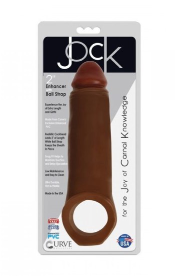 Curve Toys Jock Enhancer 2″ Extender w/Ball Strap – Chocolate Curve Toys Jock Enhancer 2″ Extender w/Ball Strap – Chocolate