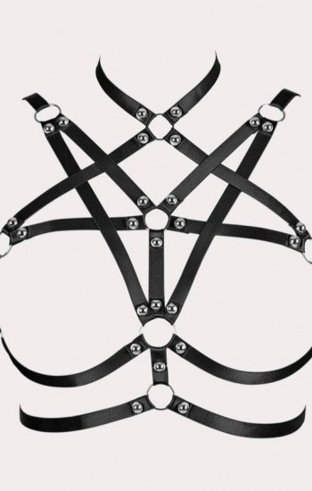 Plus O-ring Studded Detail Harness Bra Plus O-ring Studded Detail Harness Bra