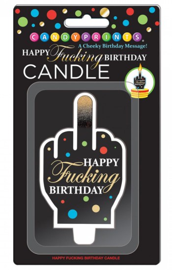 Happy Fucking Birthday Large Finger Candle Happy Fucking Birthday Large Finger Candle
