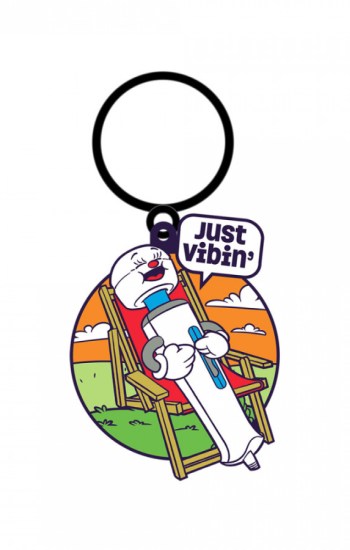 Wood Rocket Just Vibin Keychain Wood Rocket Just Vibin Keychain