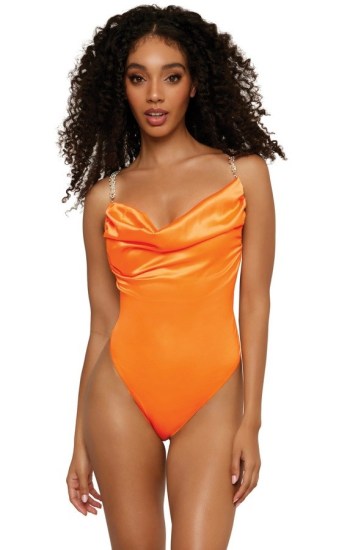 Stretch Satin Cowl Neck Teddy Stretch Satin Cowl Neck Teddy