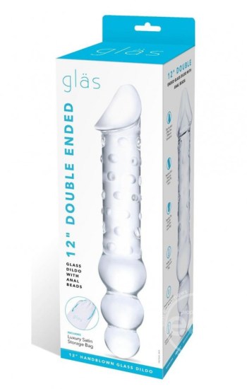 Glas 12″ Double Ended Glass Dildo w/Anal Beads – Clear Glas 12″ Double Ended Glass Dildo w/Anal Beads – Clear