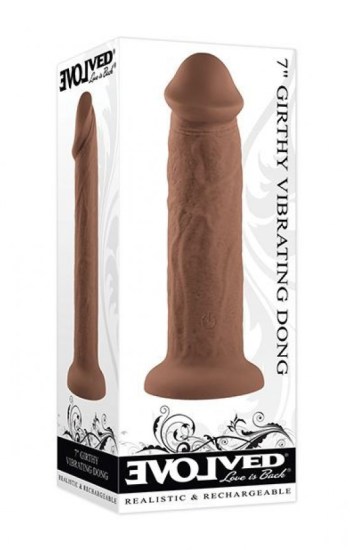 Evolved 7″ Girthy Vibrating Dong – Dark Evolved 7″ Girthy Vibrating Dong – Dark
