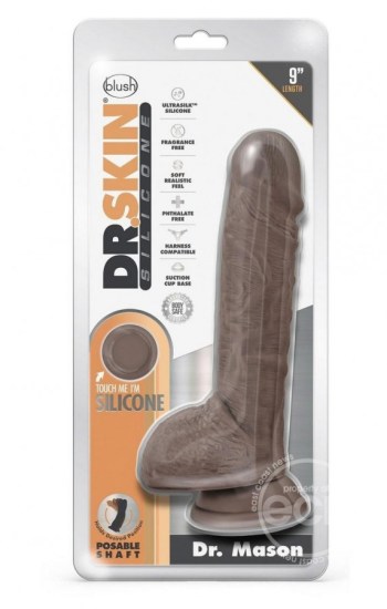 Dr. Skin Silicone Dr. Mason Dildo w/Balls 9in – Chocolate Dr. Skin Silicone Dr. Mason Dildo w/Balls 9in – Chocolate