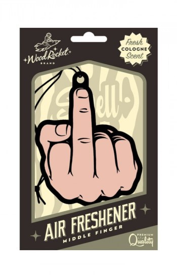 Wood Rocket Air Freshener Middle Finger Peach Wood Rocket Air Freshener Middle Finger Peach