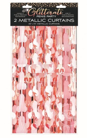 Glitterati Penis Foil Curtains (2 Piece Set) – Rose Gold/Black Glitterati Penis Foil Curtains (2 Piece Set) – Rose Gold/Black